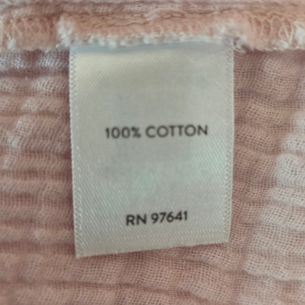 Pure Jill Cotton Gauze Button Top Womens Small Pale Pink Double 3/4 Sleeves - Picture 10 of 11